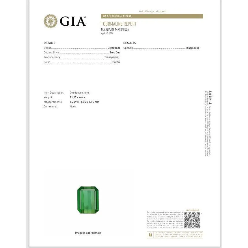 GIA Certified 11.22 Carat Green Tourmaline and Diamond Platinum Filigree Ring