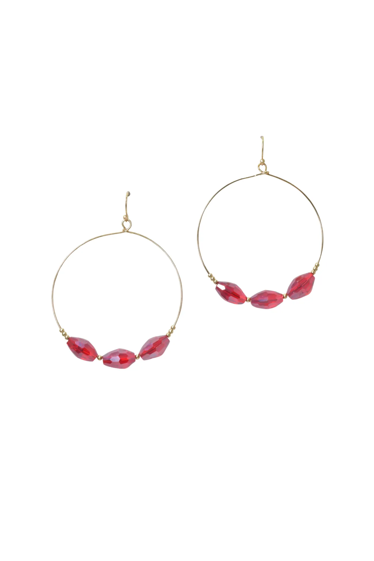 Glass Beaded Accent Hoop Dangle Earring