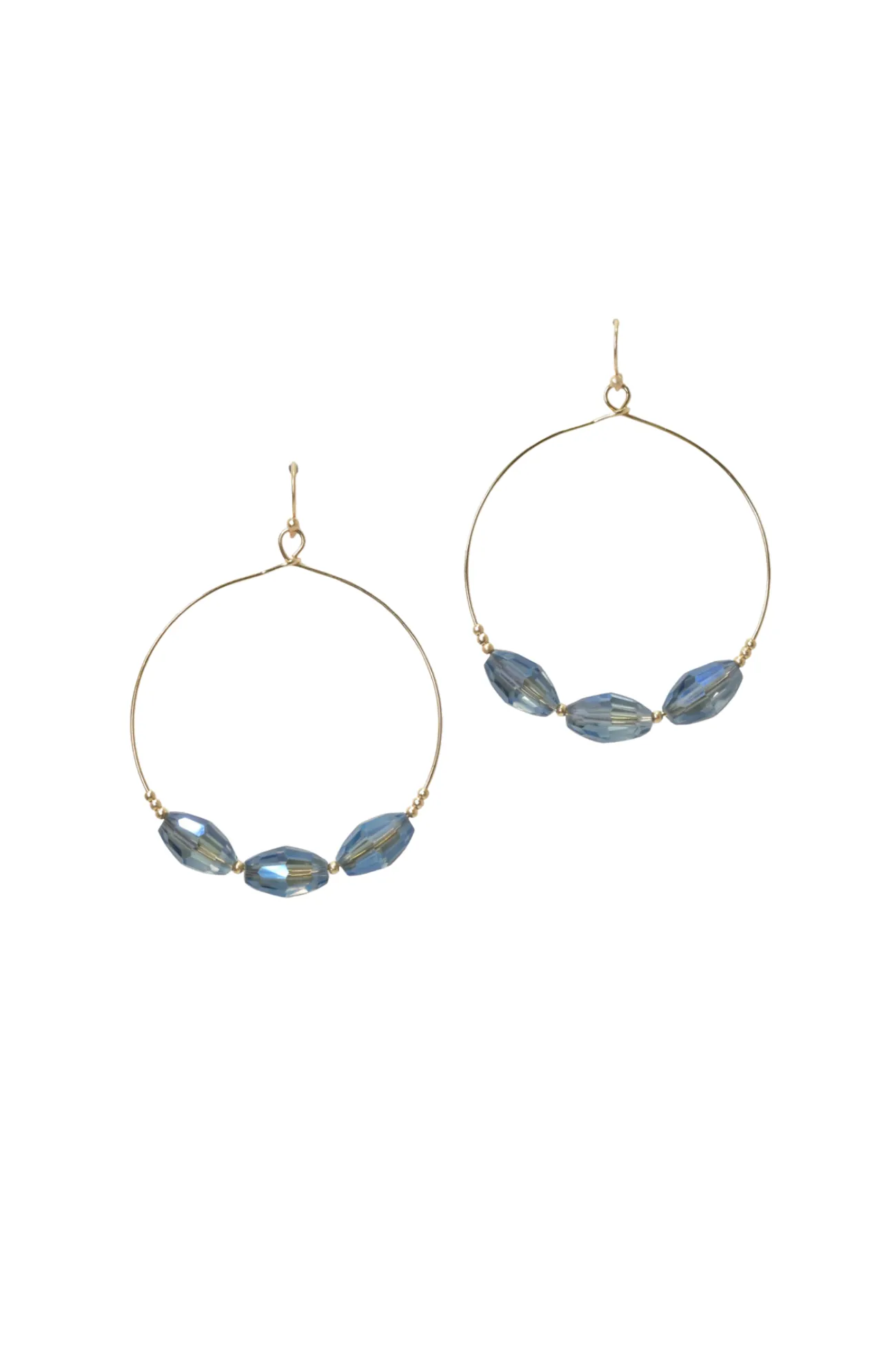 Glass Beaded Accent Hoop Dangle Earring