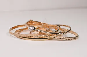 Gold Stackable Bangle Set