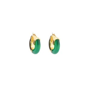 Green Agate Hoops