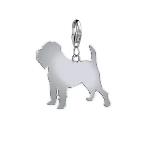 Griffon Bruxellois Silhouette Silver Charm