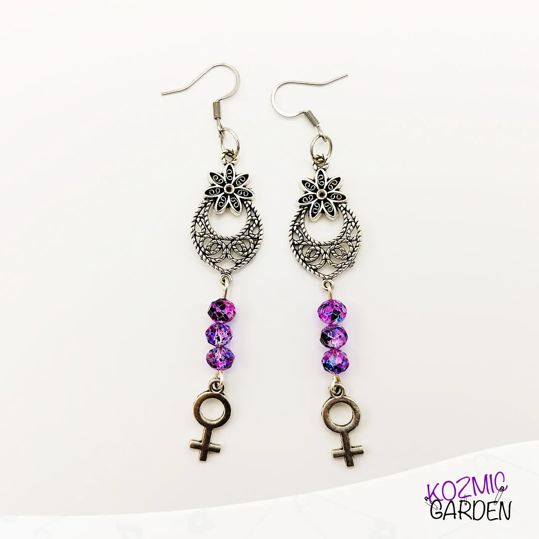 HIPPY FEMINIST EARRINGS - Embrace your inner flower child!