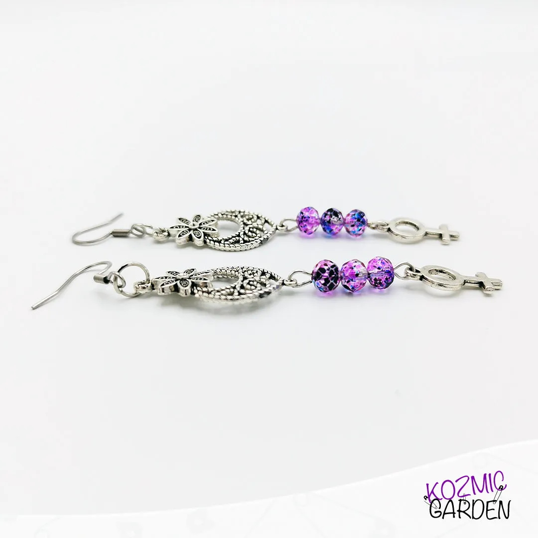 HIPPY FEMINIST EARRINGS - Embrace your inner flower child!