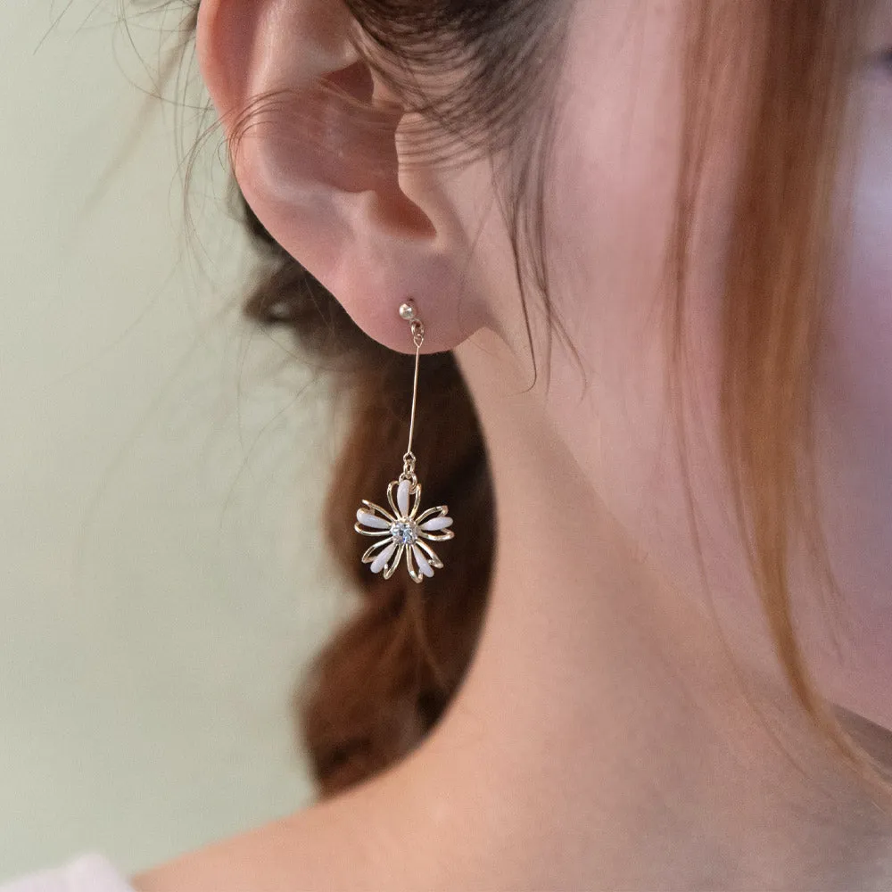 Hollow Flower Drop Earrings