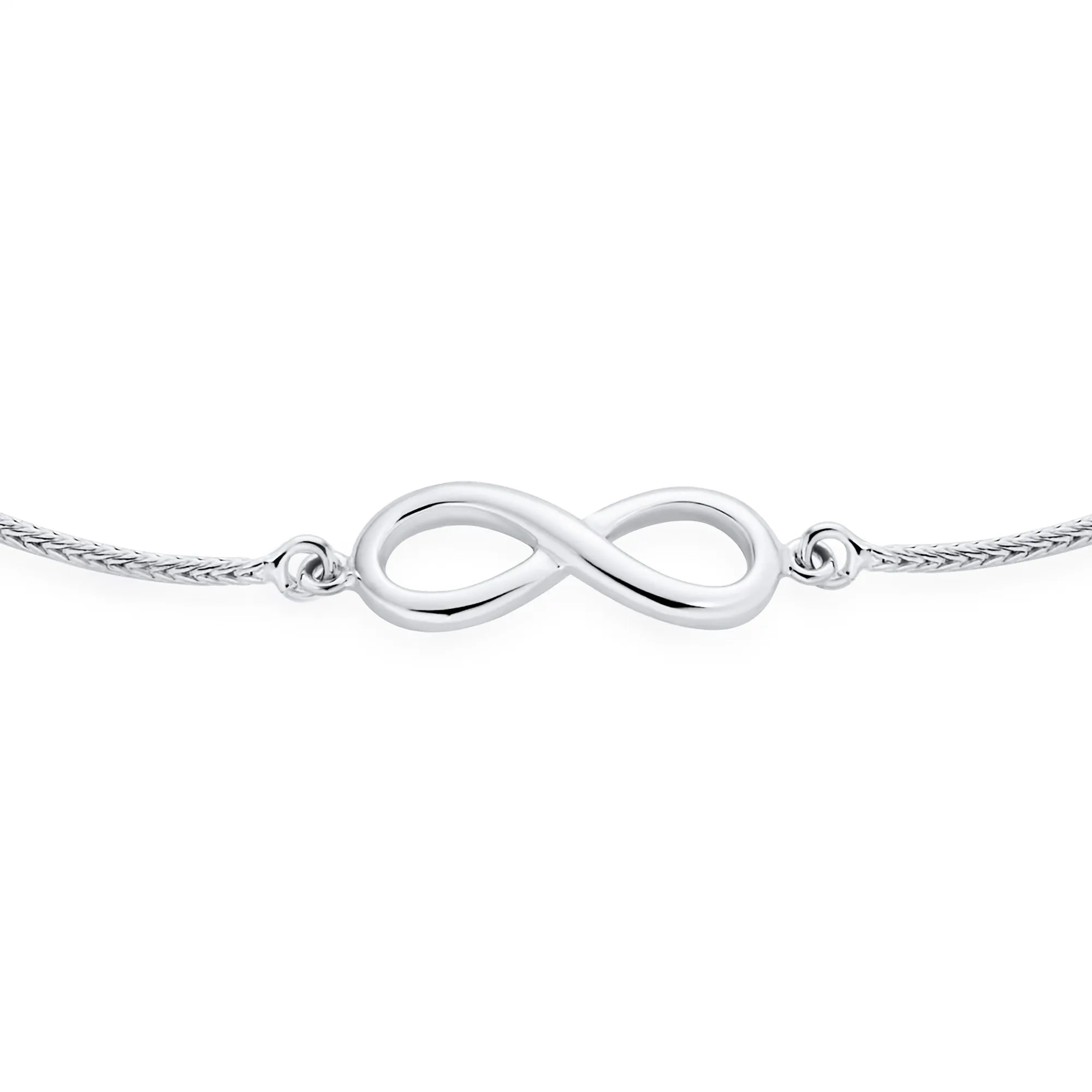 Infinity Symbol Bolo Style Bracelet .925Sterling Silver Adjustable