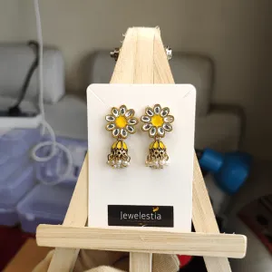 Jewelestia Sunflower Kundan Jhumkas