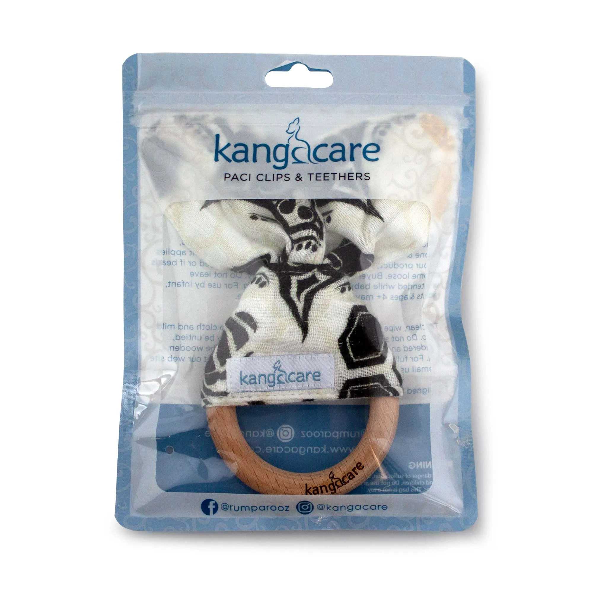 Kanga Care Muslin Crinkle Bunny Ear Teething Ring :: Unity