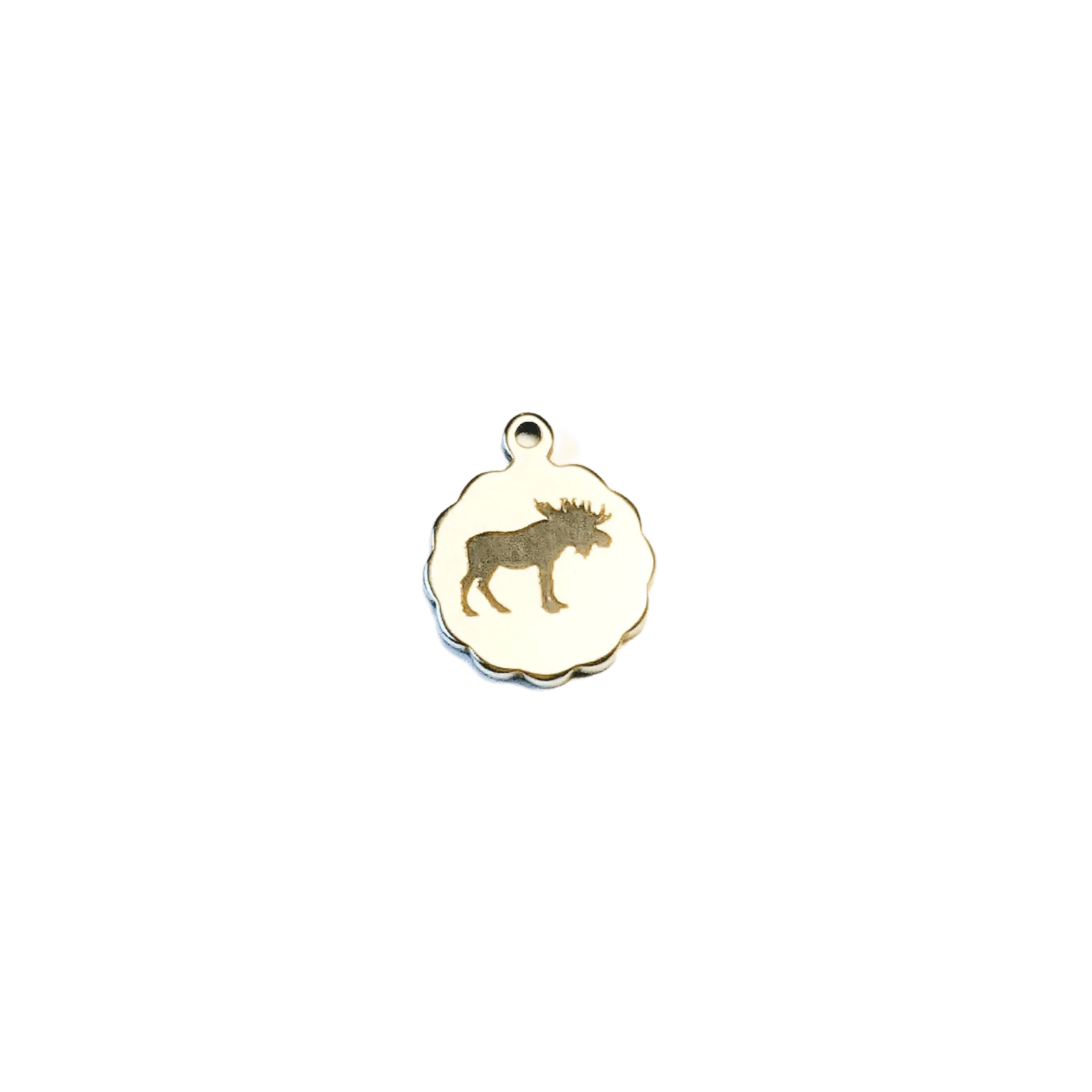 Laser Engraved Moose Disc Charm