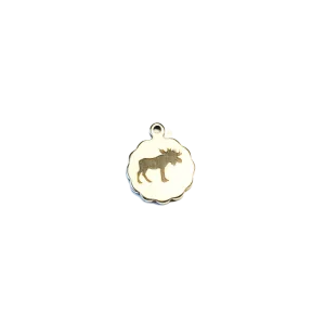 Laser Engraved Moose Disc Charm