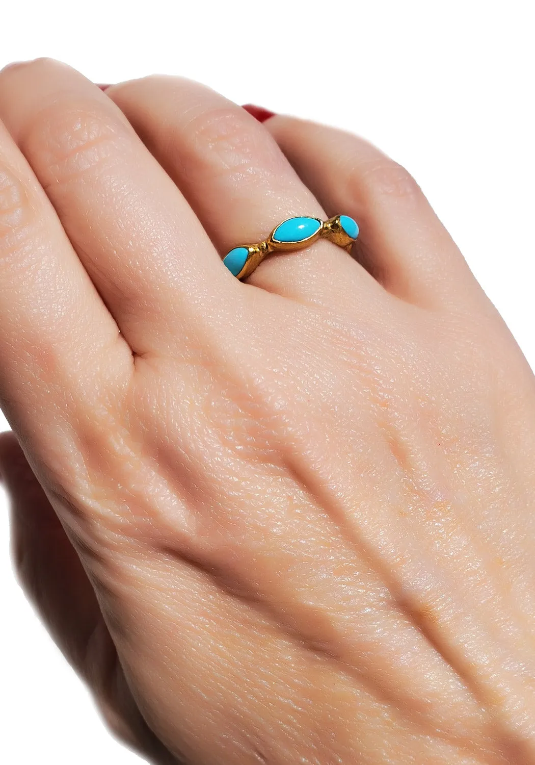 Lika Behar 22KYG Sleeping Beauty Turquoise Ring