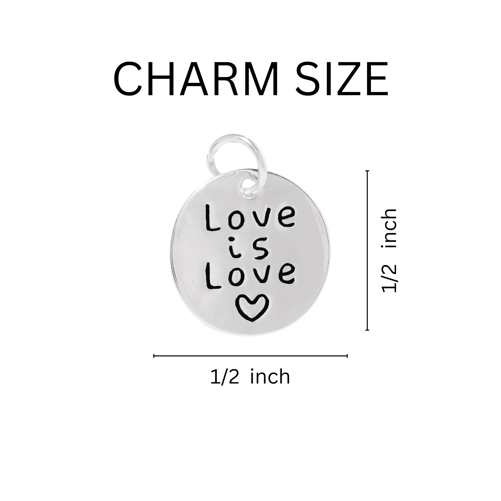 Love Is Love Circle Charm Chunky Bracelets