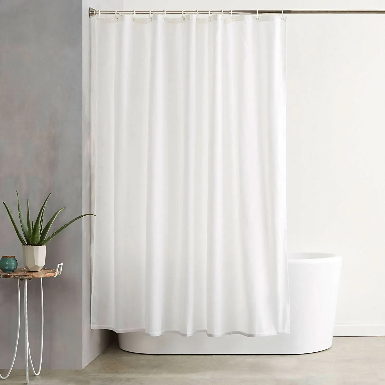 Lushomes Hotel Quality Shower Curtain, Spa-Like with 12 Eyelets and C-Rings (White, 71x71 inches)