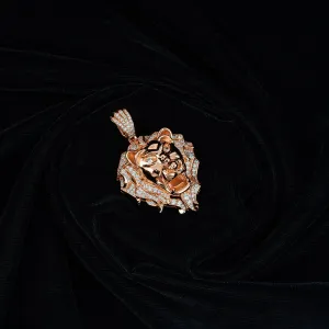 Majestic Roar Zircon Studded Rose Gold Locket