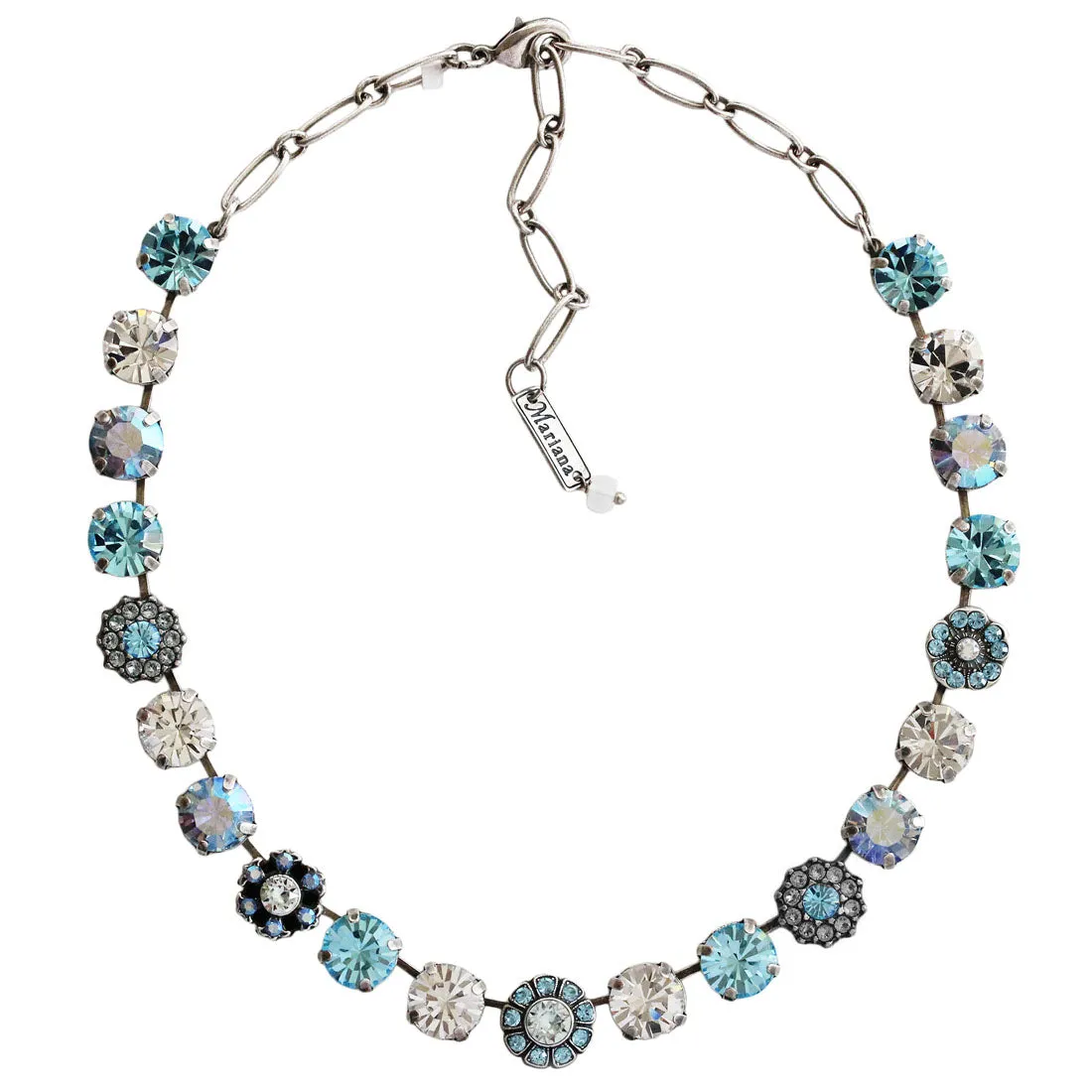 Mariana "Italian Ice" Silver Plated Lovable Daisy Crystal Necklace, 3174 141