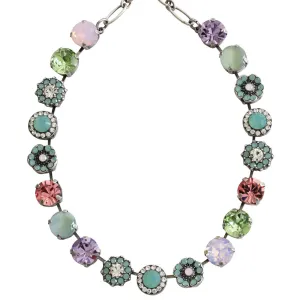 Mariana "Pina Colada" Silver Plated Lovable Rosette Crystal Necklace, 3084 1063