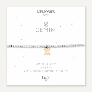 Memories: "GEMINI" | The Twins Bracelet | White Gold & 18K Gold-Plated