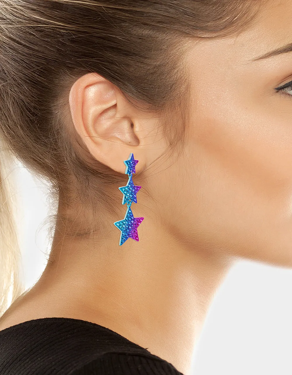 MISS USA STAR LINEAR EARRINGS MULTI