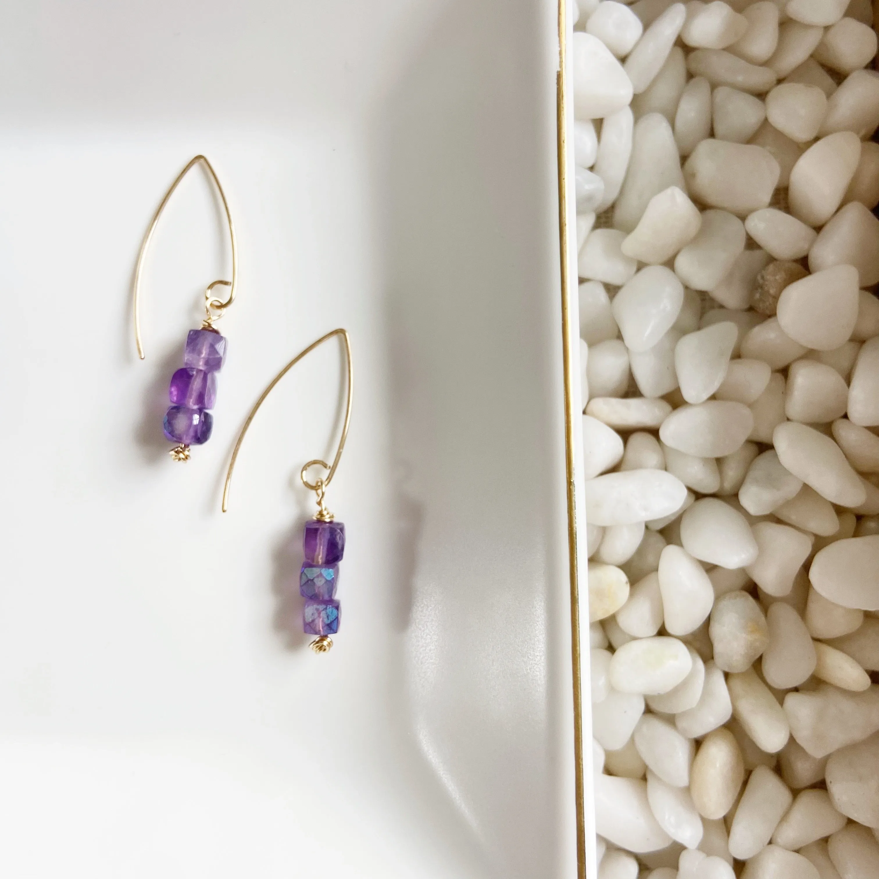 Mystic Amethyst Stack Earring in Gold