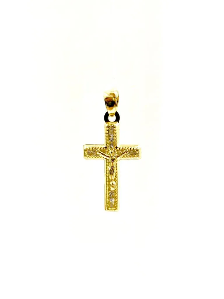 Newborn Baby Kids Cross Pendant Necklace Jesus Christ Charm 1st Communion Baptism Protection Jewelry Figaro Chain