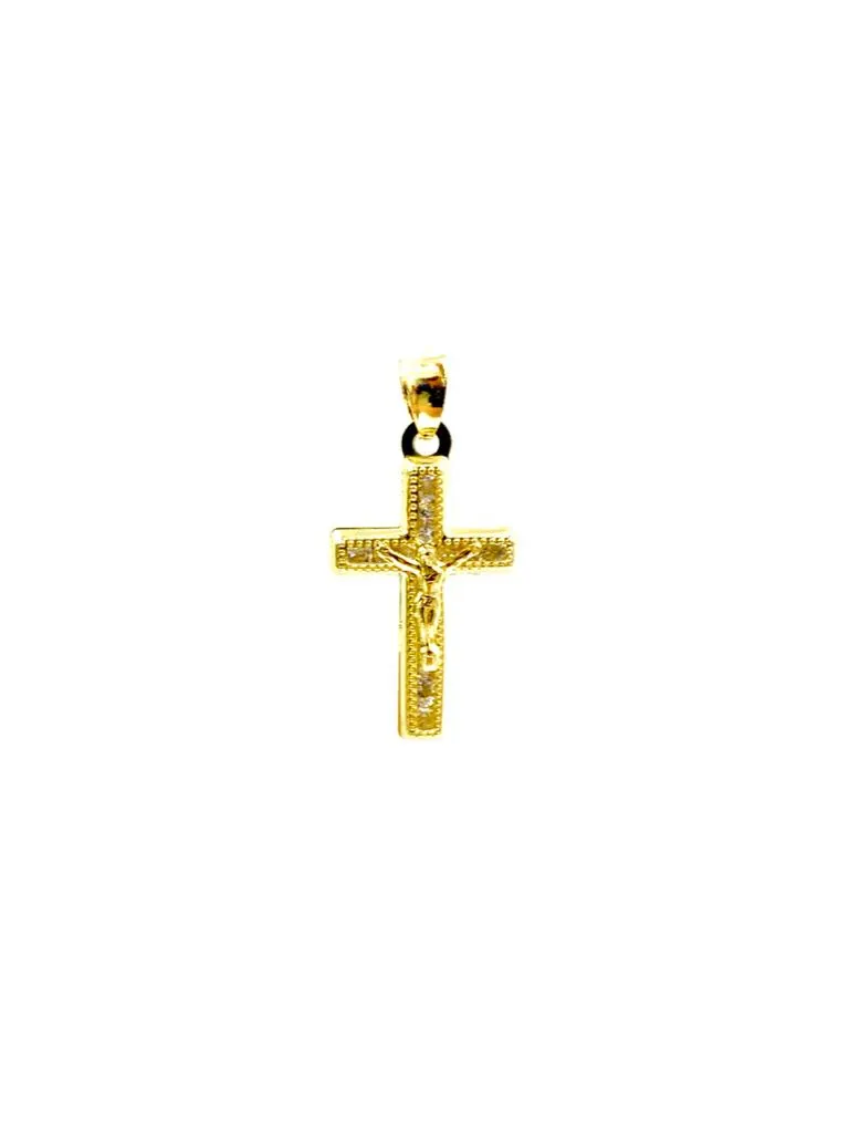 Newborn Baby Kids Cross Pendant Necklace Jesus Christ Charm 1st Communion Baptism Protection Jewelry Figaro Chain