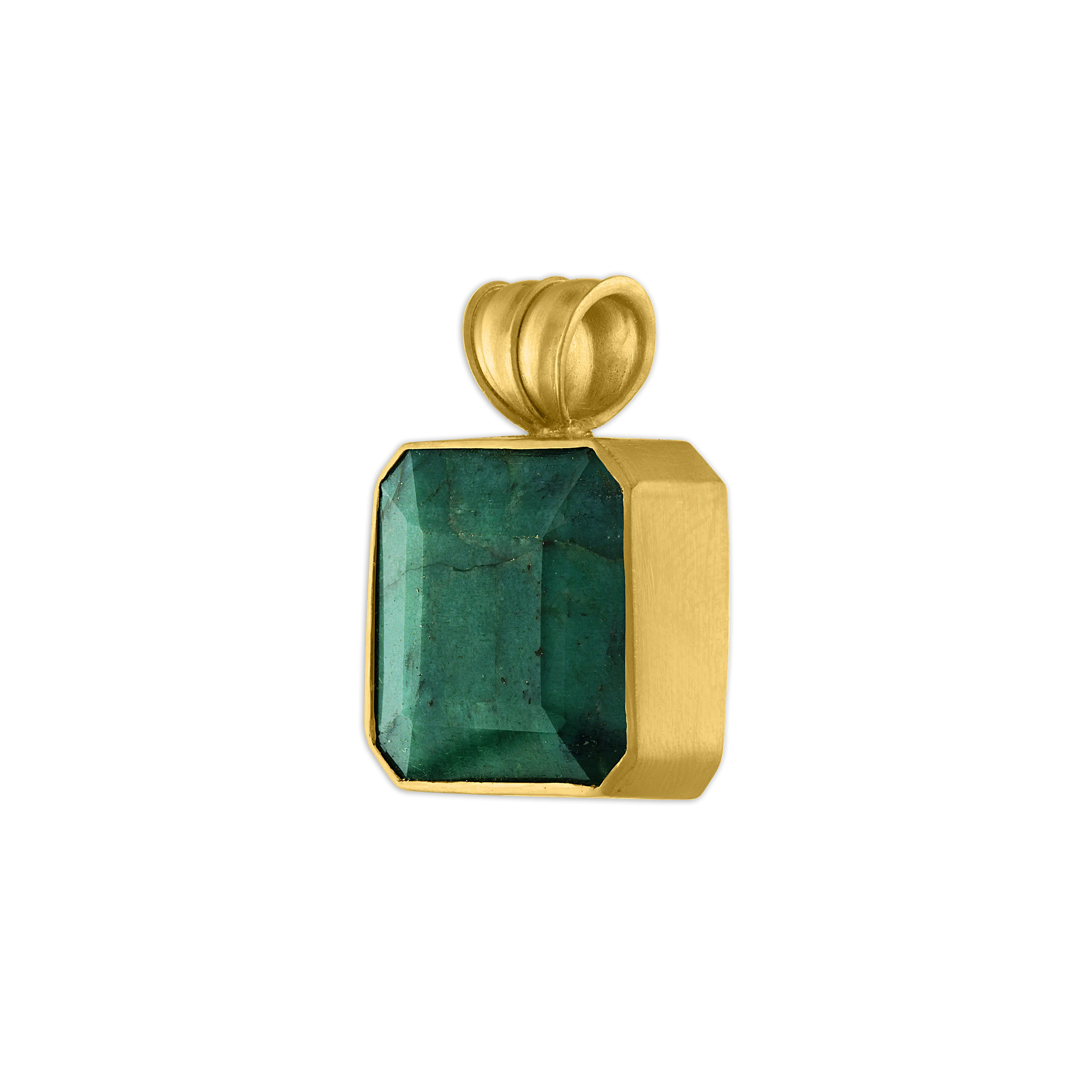 Opaque Emerald Block Pendant