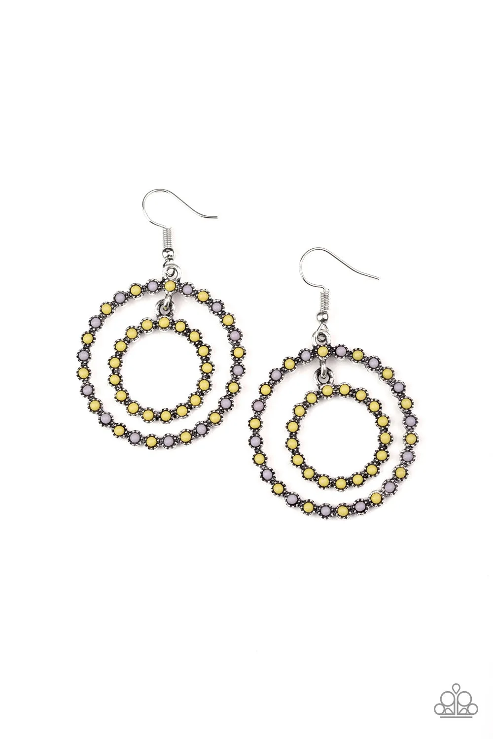 Paparazzi Accessories - Vibrant Venture #E137 - Yellow Earrings