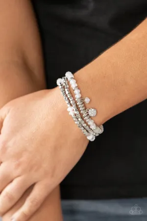 Paparazzi Bracelet ~ Glacial Glimmer - White