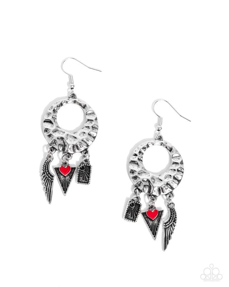 Paparazzi Earring ~ Alternative Angel - Red