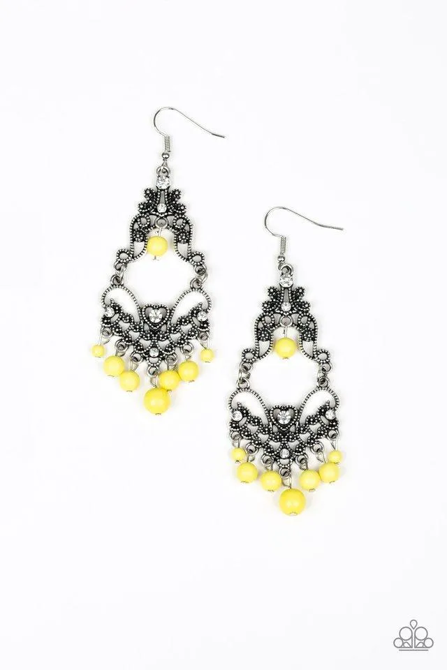 Paparazzi Earring ~ Colorfully Cabaret - Yellow