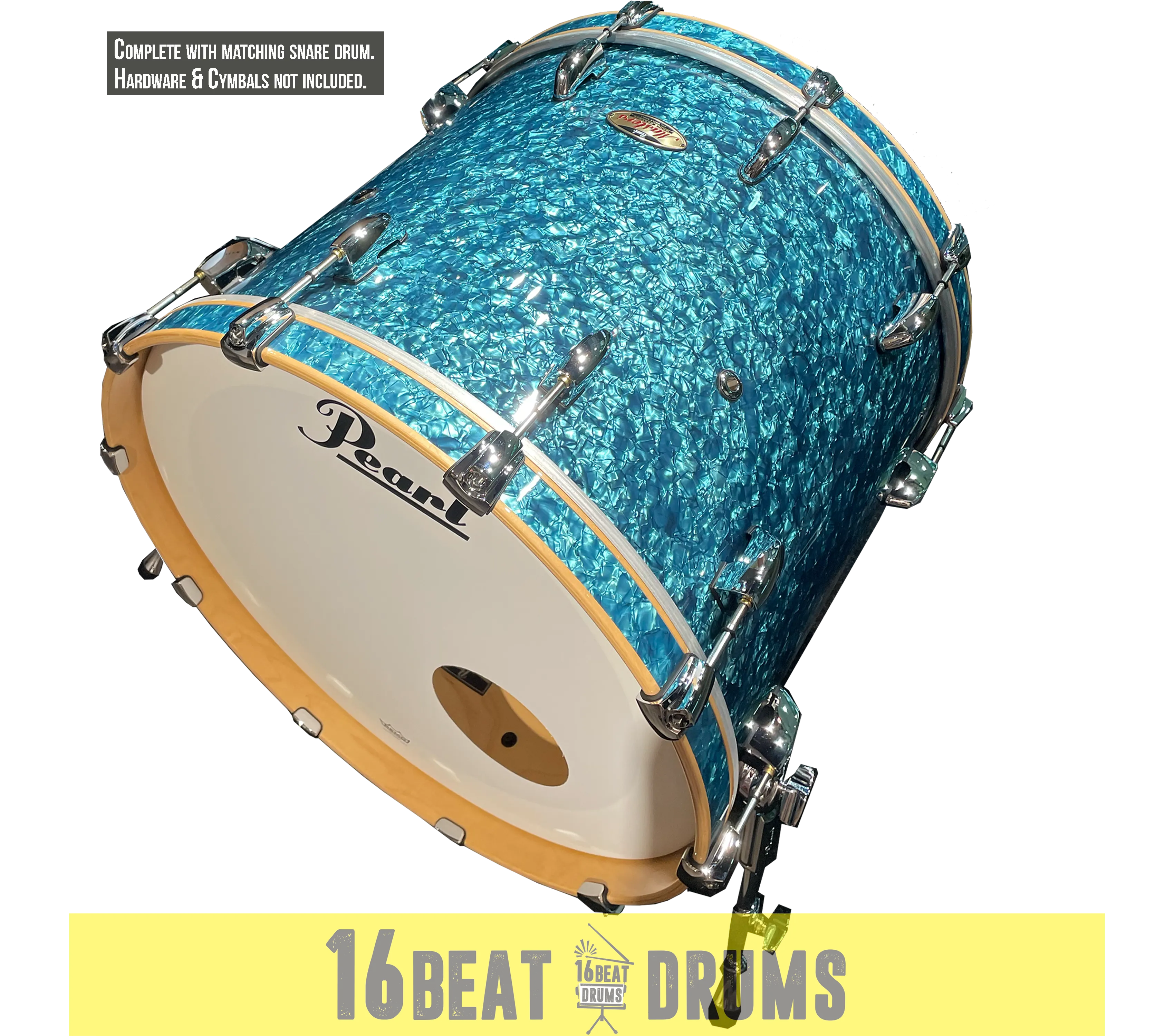 Pearl Masters Maple Reserve series in Turquoise Pearl, complete 5 piece shell set including matching snare drum