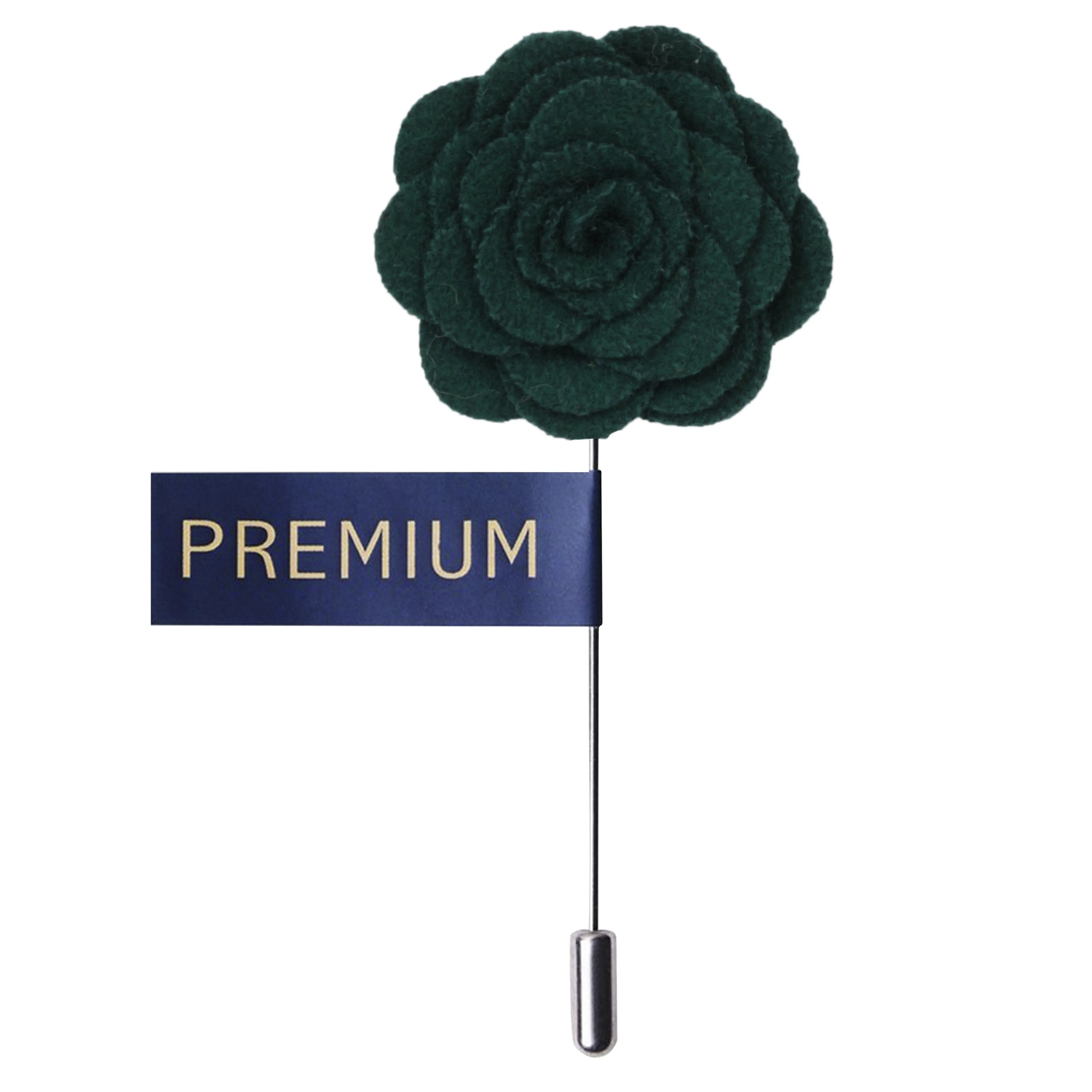 Peluche Blooming Charm Dark Green Colored Brooch for Men