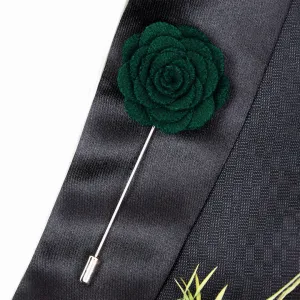 Peluche Blooming Charm Dark Green Colored Brooch for Men