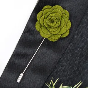 Peluche Blooming Charm Green Colored Brooch for Men