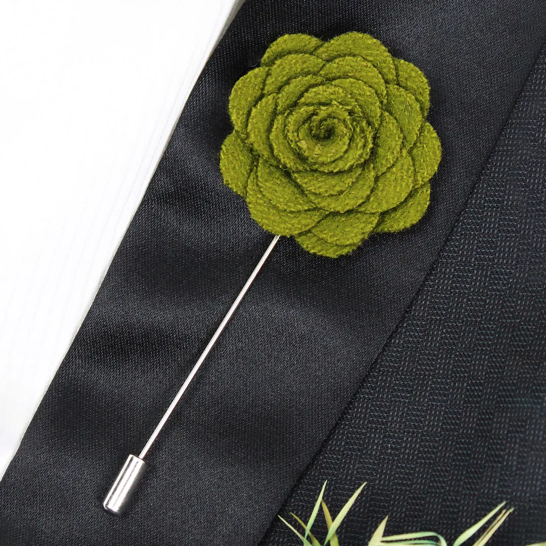 Peluche Blooming Charm Green Colored Brooch for Men