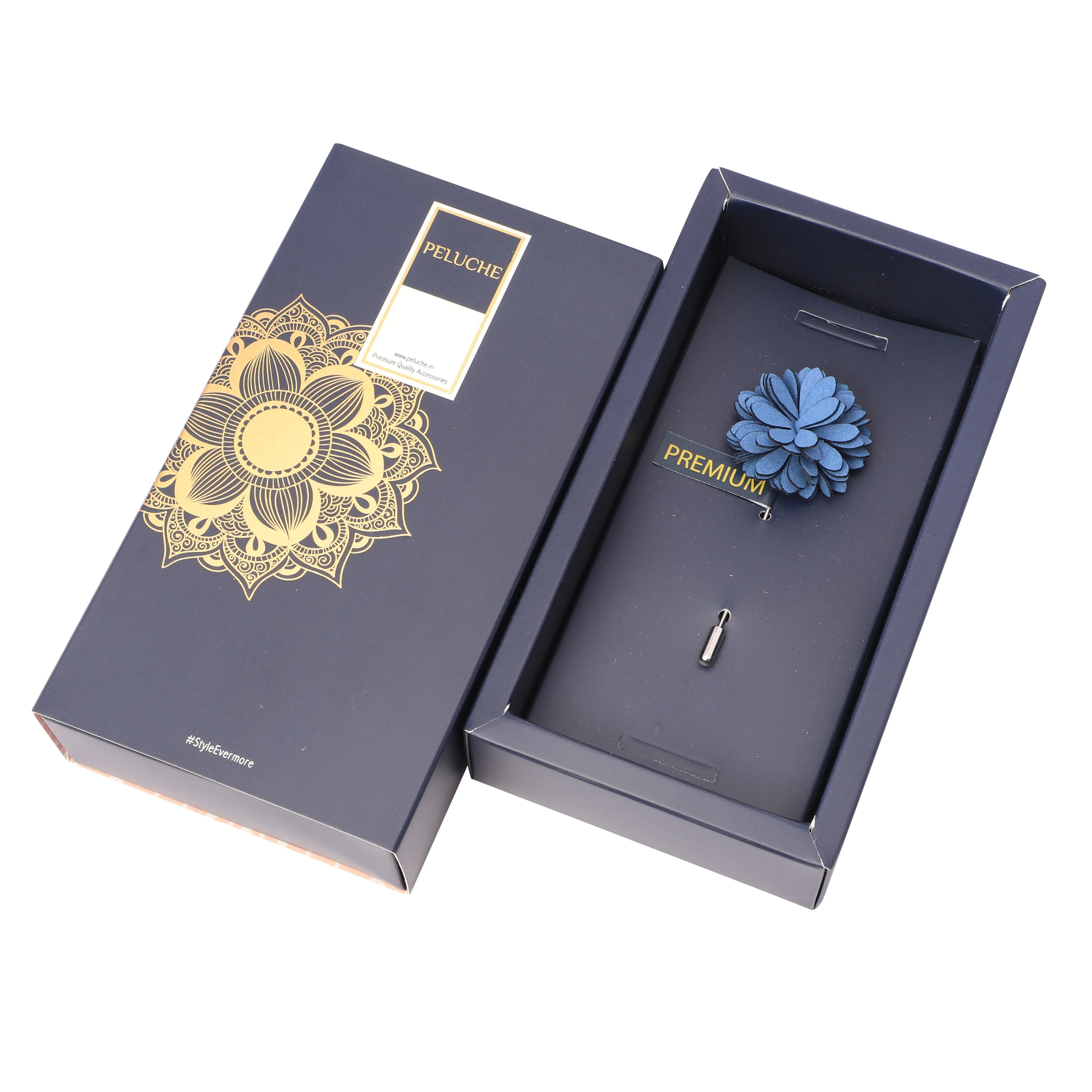 Peluche Elegant Blue Brooch For Men