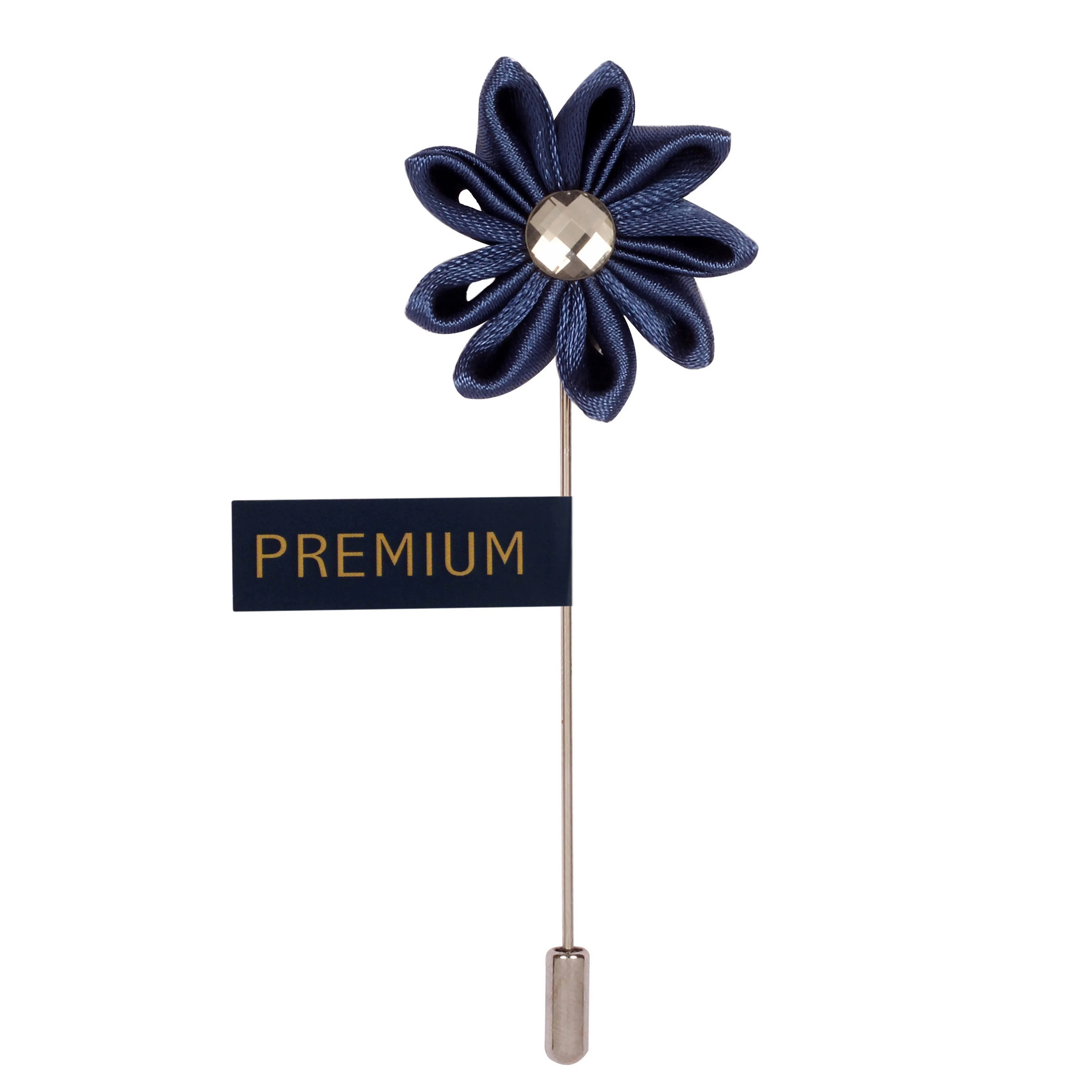 Peluche Glowing Petals Steel Blue Brooch Lapel Pin