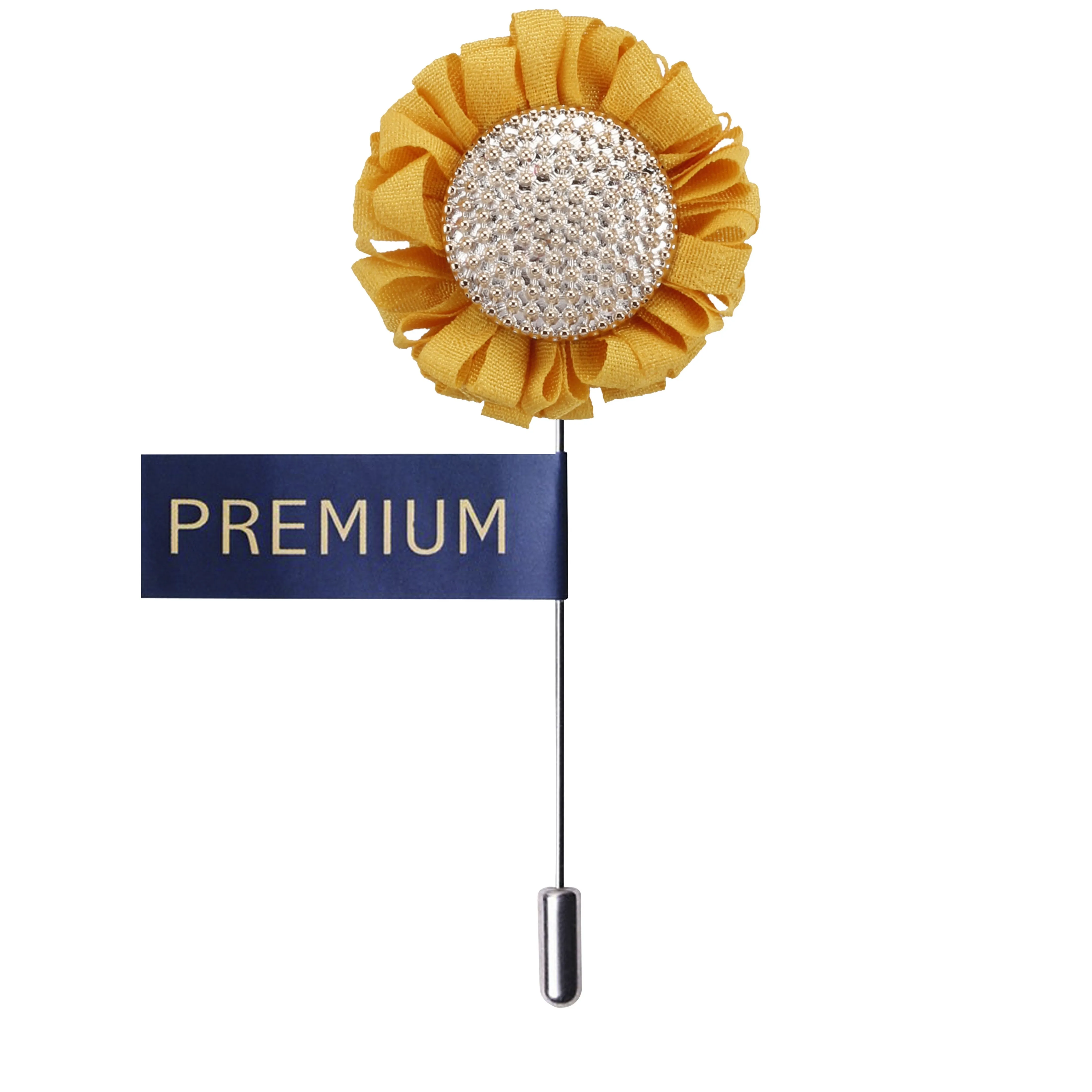 Peluche Sun Flower Yellow, Golden Brooch Lapel Pin