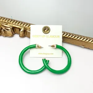 Plan For Cabo Large Hoop Earrings in Green