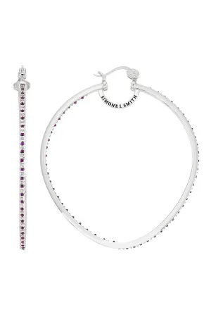 Precious Fruit Hoops with Amethyst Diamond Embellishments - Extra Large