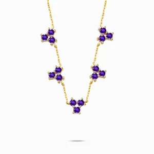 Purple Necklace with Amethyst in Yellow Gold