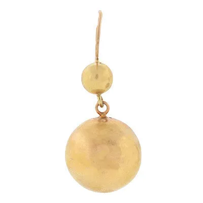 Retro 14kt Yellow Gold Ball Dangling Earrings