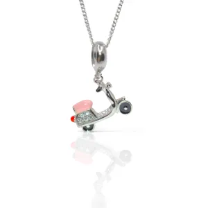 Retro Scooter Charm Pendant - 925 Silver Jewelry