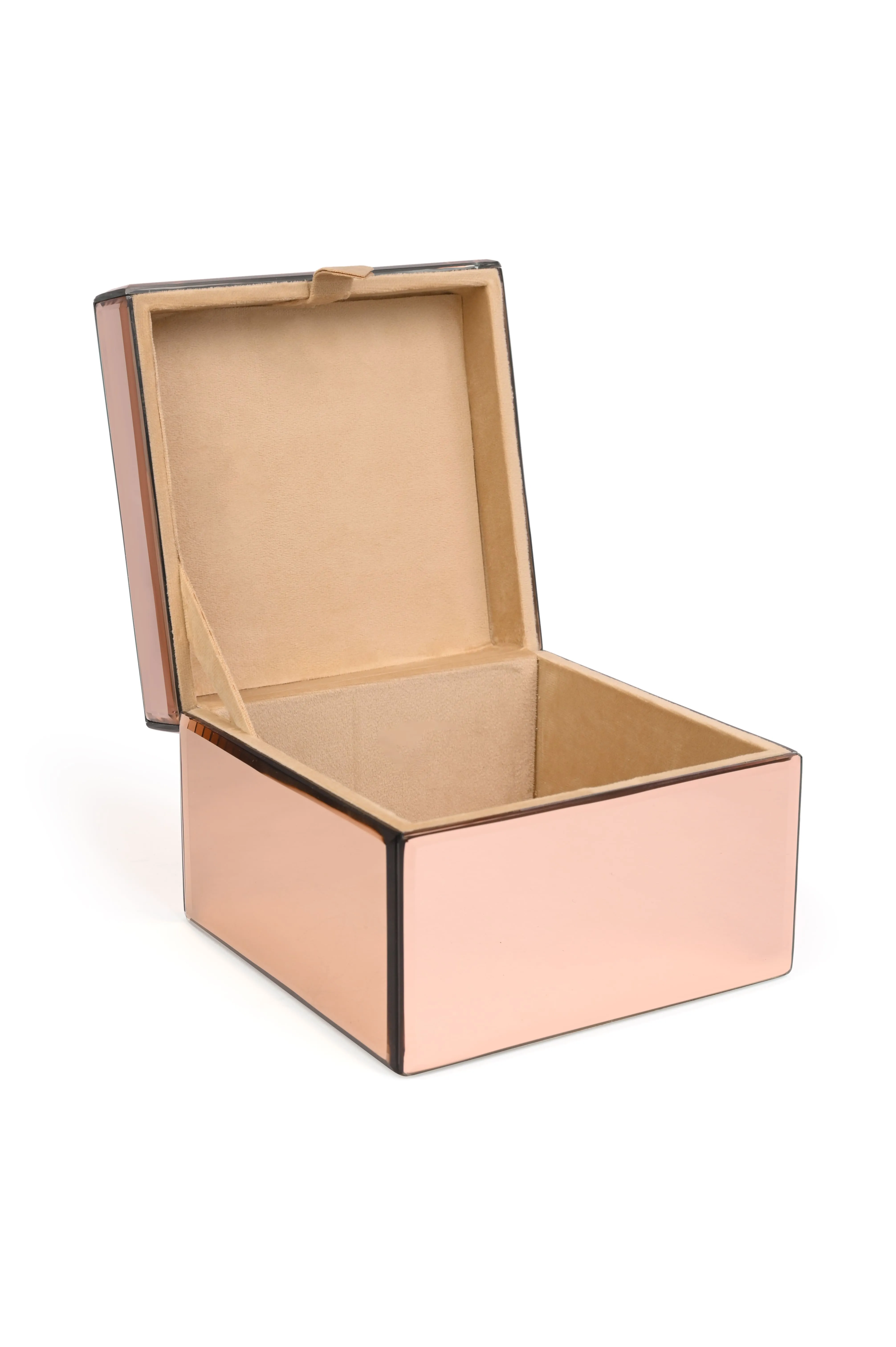 Rose Gold Glass Jewellery Box