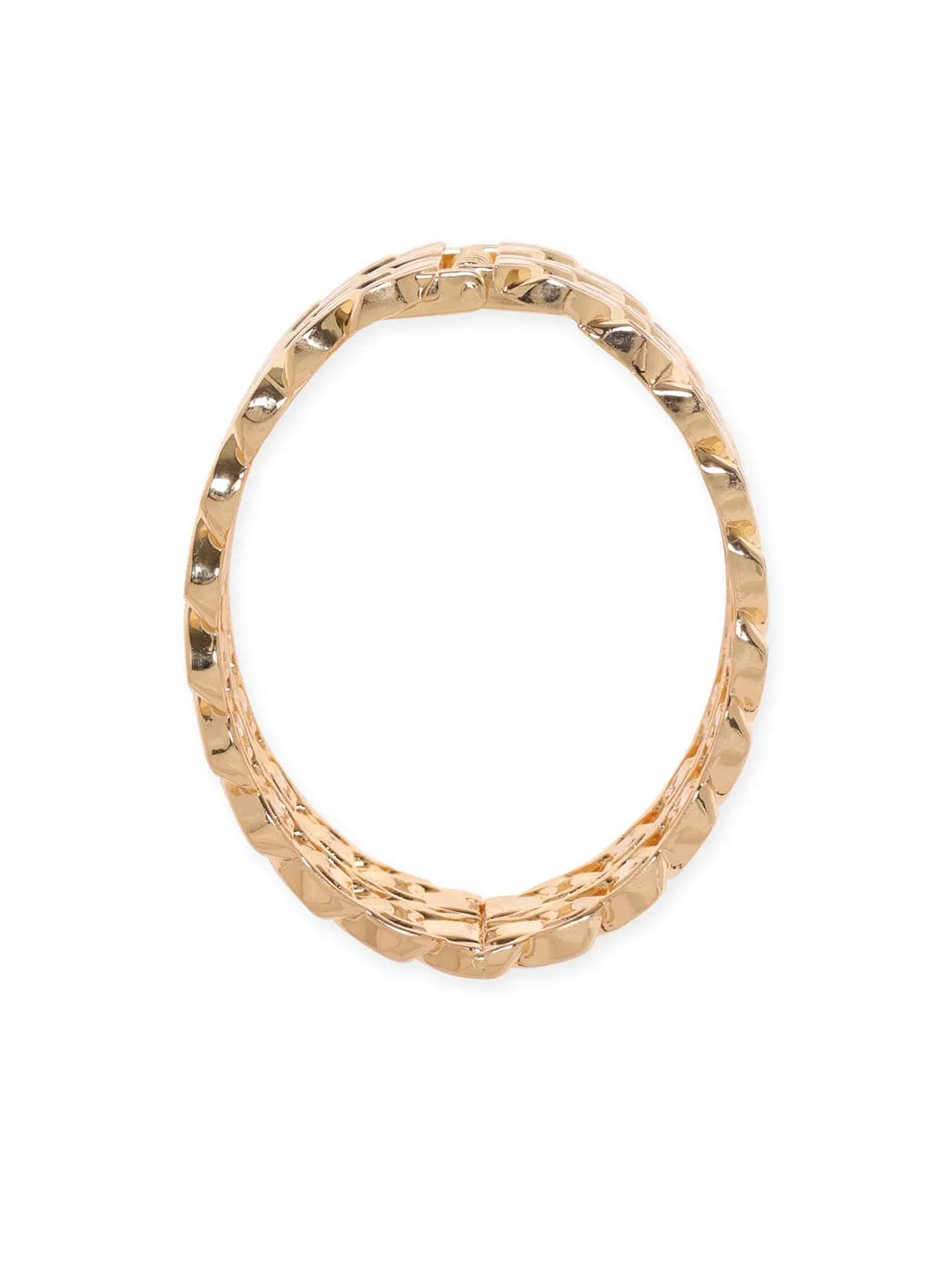 Rubans Voguish Gold plated Cuban Link Pattern Statement Bracelet