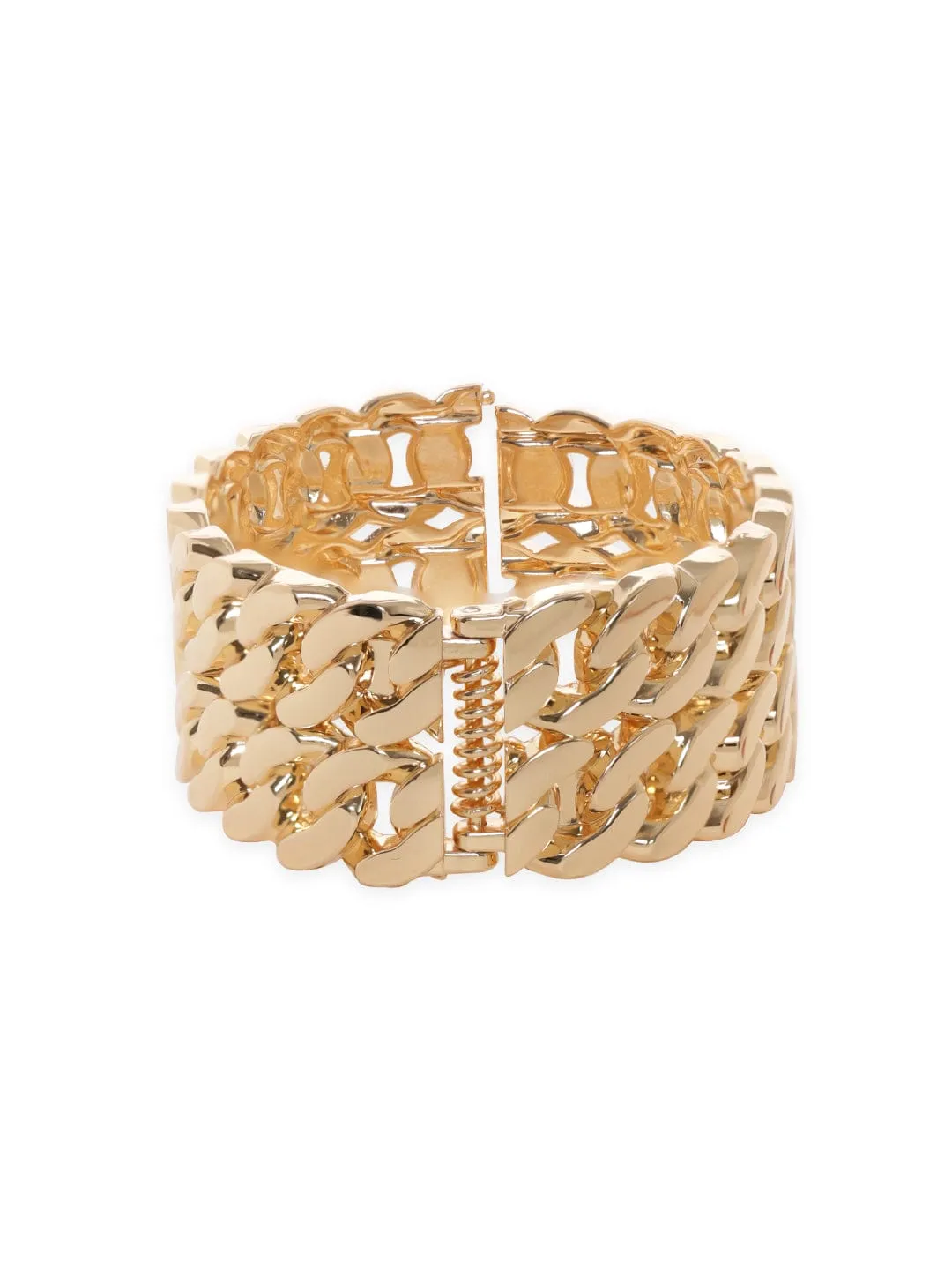 Rubans Voguish Gold plated Cuban Link Pattern Statement Bracelet