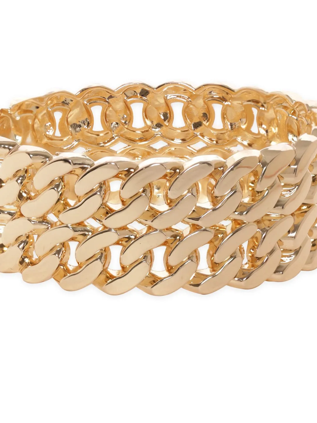 Rubans Voguish Gold plated Cuban Link Pattern Statement Bracelet