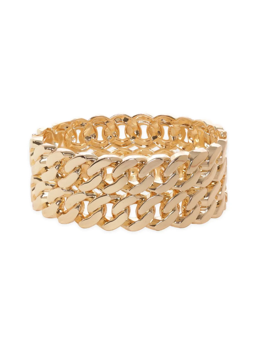 Rubans Voguish Gold plated Cuban Link Pattern Statement Bracelet