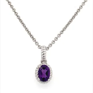 Silver Amethsyt Halo Pendant LVP708-AM