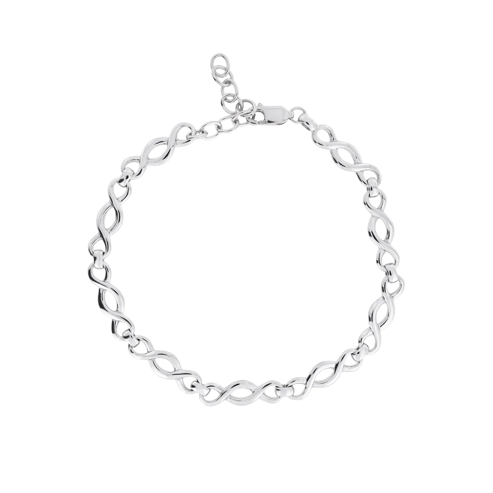 Silver Triple Infinity Links Bracelet